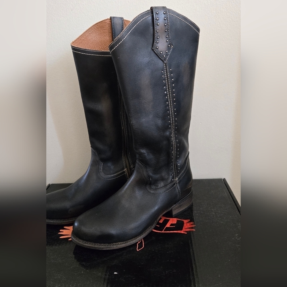 Freebird 'Rigger' Leather Western Zip up Handcrafted Boots NIB Black size 11 - Picture 4 of 9